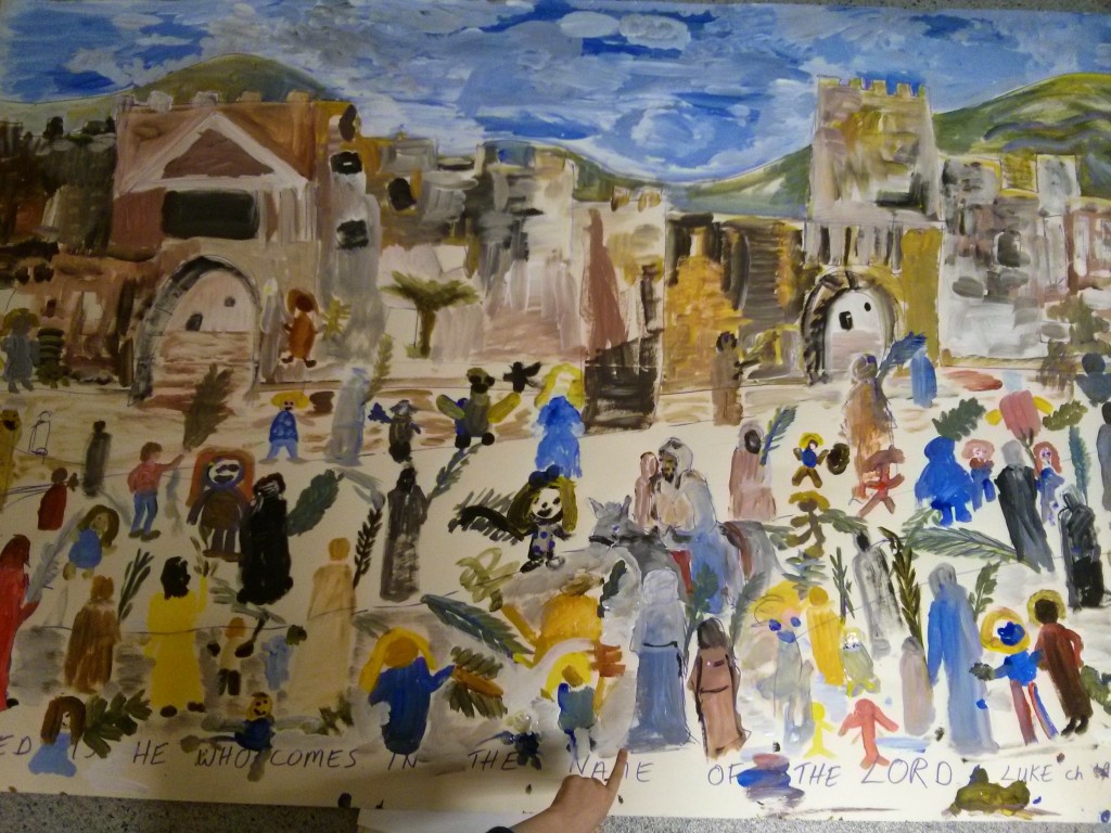 Messy Church Palm Sunday painting
